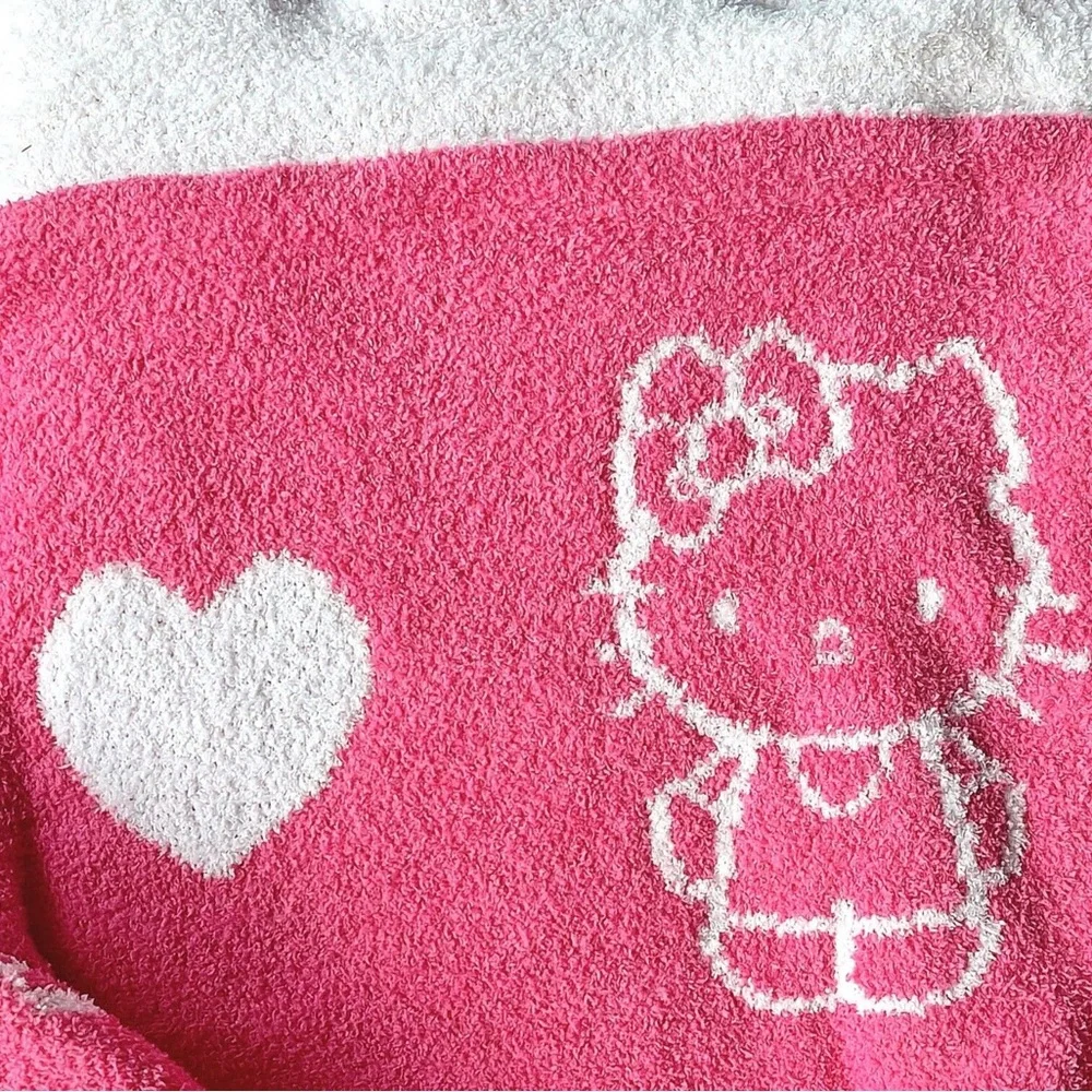 Hello Kitty Soft Throw Reversible Blanket - Hot Pink Hearts - 50